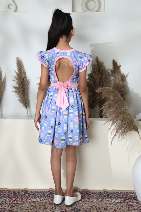 COFFEE PRINT DRESS